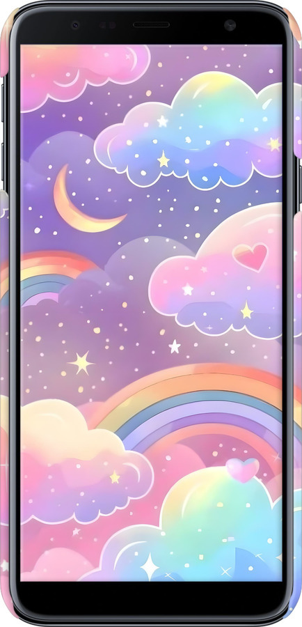 3D пластиковий матовий чехол Хмари та веселка для Samsung Galaxy J4 Plus 2018 - 6312m-1594 изображение 