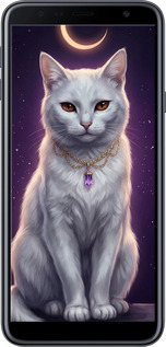Силиконовый чехол Mystic White Cat Gothic Dark Purple Gold для Samsung Galaxy J4 Plus 2018 - 6805u-1594 изображение 