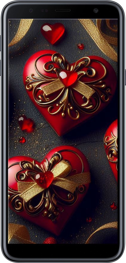 Силіконовий чехол Сердечки v4 для Samsung Galaxy J4 Plus 2018 - 5834u-1594 изображение 