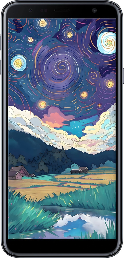 Силиконовый чехол Креативный арт для Samsung Galaxy J4 Plus 2018 - 6322u-1594 изображение 
