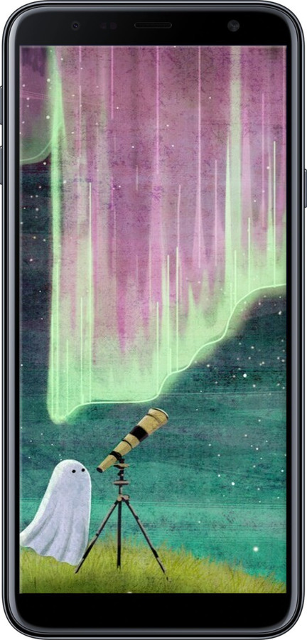 Силиконовый чехол Привидение и звезды для Samsung Galaxy J4 Plus 2018 - 6443u-1594 изображение 