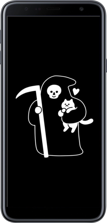Силіконовий чехол Мінімалістичний арт: смерть та кішка для Samsung Galaxy J4 Plus 2018 - 6529u-1594 изображение 