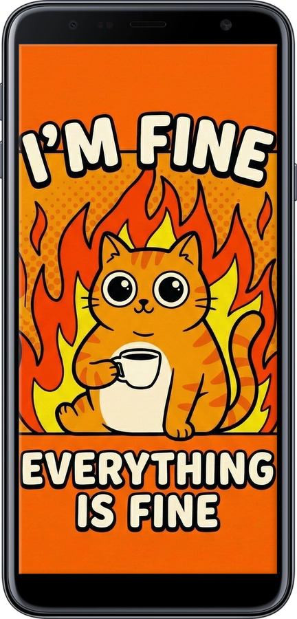 Силиконовый чехол Funny Cat для Samsung Galaxy J4 Plus 2018 - 6786u-1594 изображение 