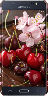 3D пластиковий матовий чехол Вишня у шоколаді для Samsung Galaxy J5 (2016) J510H - 6698m-264 изображение 