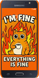 3D пластиковий матовий чехол Funny Cat для Samsung Galaxy J5 (2016) J510H - 6786m-264 изображение 