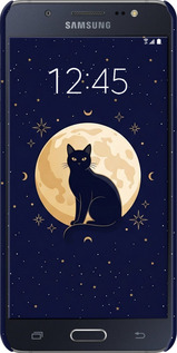 3D пластиковий матовий чехол Cute Cat Celestial/Witchy для Samsung Galaxy J5 (2016) J510H - 6787m-264 изображение 