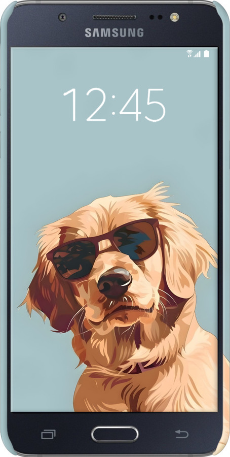 3D пластиковый матовый чехол Пес в очках для Samsung Galaxy J5 (2016) J510H - 6381m-264 изображение 