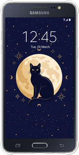 Силикон с усиленными углами чехол Cute Cat Celestial/Witchy для Samsung Galaxy J5 (2016) J510H - 6787sp-264 изображение 