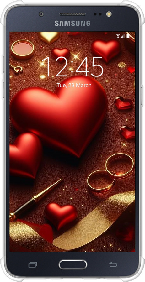 Силикон с усиленными углами чехол Сердечки v3 для Samsung Galaxy J5 (2016) J510H - 5833sp-264 изображение 