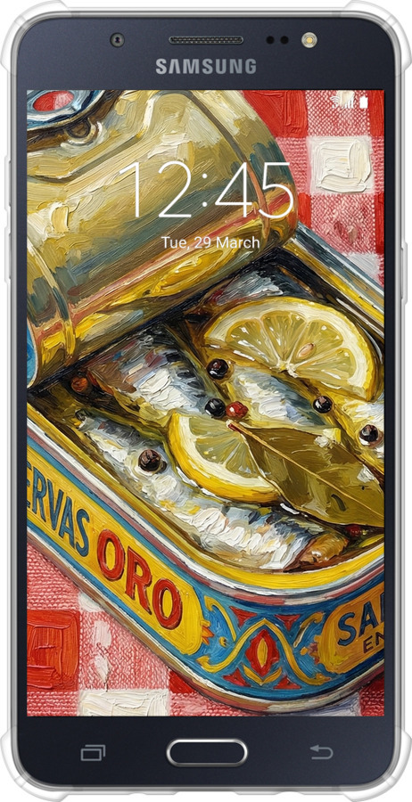 Силикон с усиленными углами чехол Vintage Sardine Tin Phone для Samsung Galaxy J5 (2016) J510H - 6772sp-264 изображение 