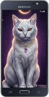 Силиконовый чехол Mystic White Cat Gothic Dark Purple Gold для Samsung Galaxy J5 (2016) J510H - 6805u-264 изображение 