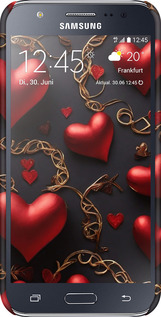 3D пластиковий глянцевий чехол Сердечки для Samsung Galaxy J5 (2015) J500H - 5831c-100 изображение 