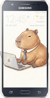 3D пластиковый глянцевый чехол Funny Capybara CEO Working для Samsung Galaxy J5 (2015) J500H - 6777c-100 изображение 