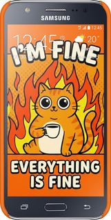 3D пластиковий матовий чехол Funny Cat для Samsung Galaxy J5 (2015) J500H - 6786m-100 изображение 