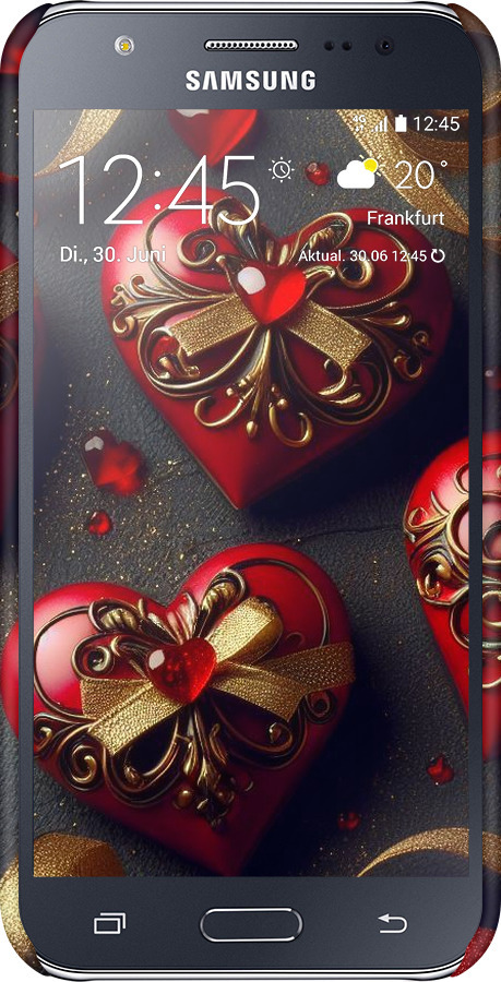 3D пластиковий глянцевий чехол Сердечки v4 для Samsung Galaxy J5 (2015) J500H - 5834c-100 изображение 