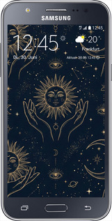 2D пластиковый чехол Celestial Harmony: Sun & Moon Gold Mystic Pattern для Samsung Galaxy J5 (2015) J500H - 6778t-100 изображение 