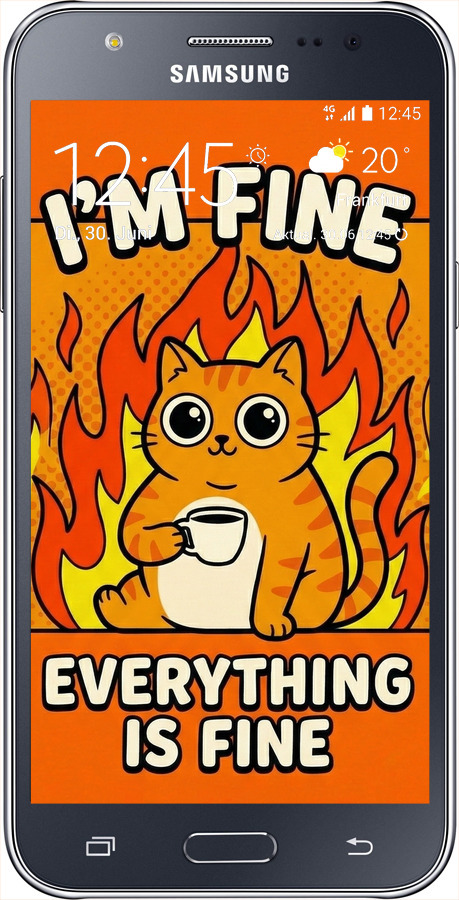 2D пластиковый чехол Funny Cat для Samsung Galaxy J5 (2015) J500H - 6786t-100 изображение 