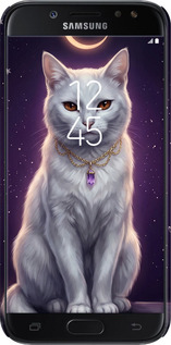 3D пластиковий матовий чехол Mystic White Cat Gothic Dark Purple Gold для Samsung Galaxy J5 J530 (2017) - 6805m-795 изображение 