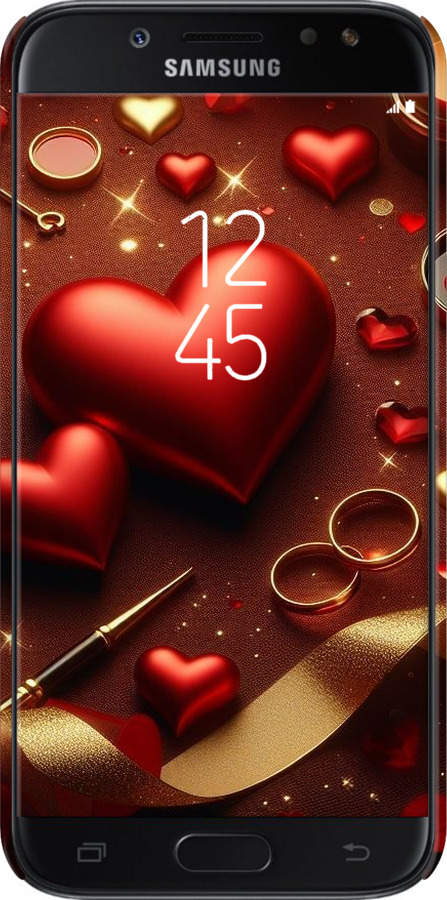 3D пластиковий матовий чехол Сердечки v3 для Samsung Galaxy J5 J530 (2017) - 5833m-795 изображение 