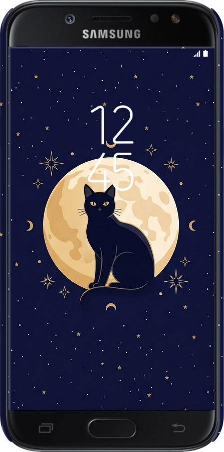 3D пластиковый матовый чехол Cute Cat Celestial/Witchy для Samsung Galaxy J5 J530 (2017) - 6787m-795 изображение 