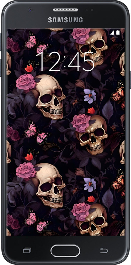 2D пластиковий чехол Черепи та троянди для Samsung Galaxy J5 Prime - 6316t-465 изображение 