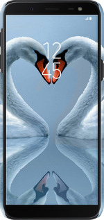 3D пластиковый матовый чехол Лебеди для Samsung Galaxy J6 2018 - 6007m-1486 изображение 