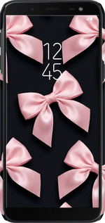 3D пластиковый матовый чехол Coquette Ribbons Dark Coquette для Samsung Galaxy J6 2018 - 6767m-1486 изображение 