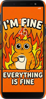 3D пластиковий матовий чехол Funny Cat для Samsung Galaxy J6 2018 - 6786m-1486 изображение 