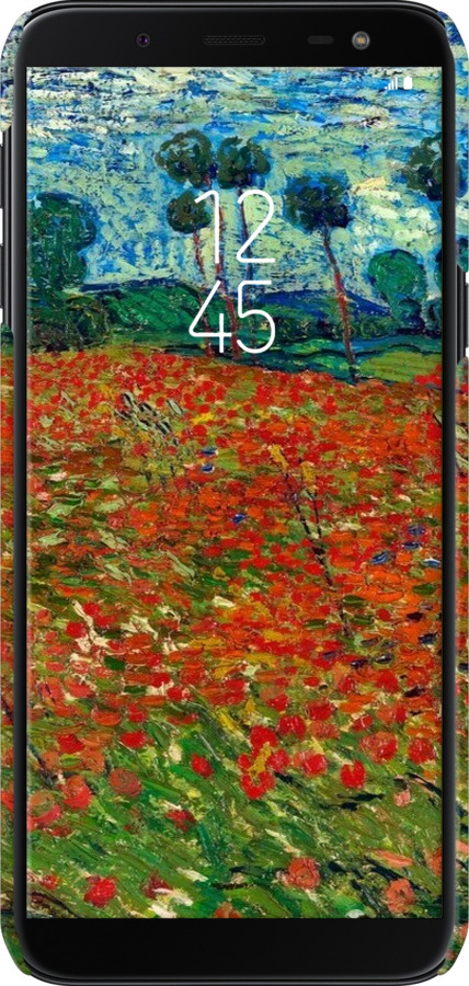 3D пластиковый матовый чехол Винсент Ван Гог-Маковое поле для Samsung Galaxy J6 2018 - 6466m-1486 изображение 