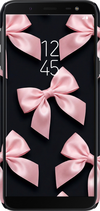 3D пластиковый матовый чехол Coquette Ribbons Dark Coquette для Samsung Galaxy J6 2018 - 6767m-1486 изображение 