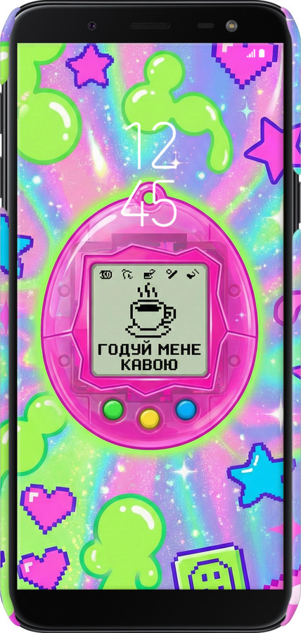 3D пластиковый матовый чехол Y2K Aesthetic Retro Pet: Годуй мене кавою для Samsung Galaxy J6 2018 - 6784m-1486 изображение 