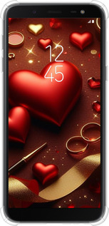 Силіконовий протиударний с посиленими кутами чехол Сердечки v3 для Samsung Galaxy J6 2018 - 5833sp-1486 изображение 