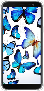 Силикон с усиленными углами чехол Бабочки для Samsung Galaxy J6 2018 - 6023sp-1486 изображение 