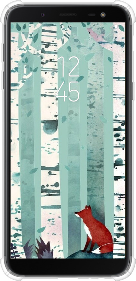 Силикон с усиленными углами чехол Лис в зелёном лесу для Samsung Galaxy J6 2018 - 6547sp-1486 изображение 