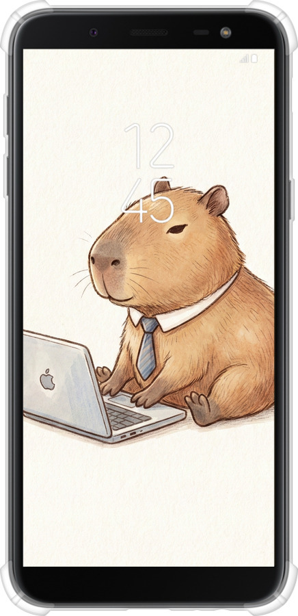 Силіконовий протиударний с посиленими кутами чехол Funny Capybara CEO Working для Samsung Galaxy J6 2018 - 6777sp-1486 изображение 