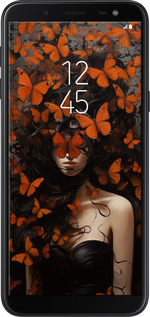 Силиконовый чехол Девушка с оранжевыми бабочками для Samsung Galaxy J6 2018 - 5941u-1486 изображение 