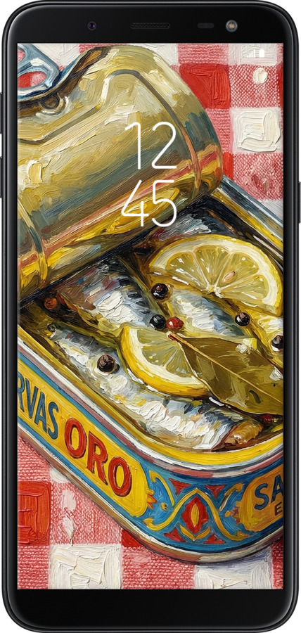2D пластиковый чехол Vintage Sardine Tin Phone для Samsung Galaxy J6 2018 - 6772t-1486 изображение 