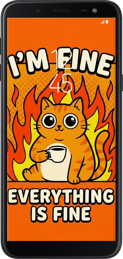 2D пластиковый чехол Funny Cat для Samsung Galaxy J6 2018 - 6786t-1486 изображение 