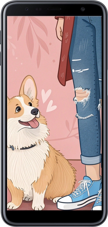 TPU чехол Корги 3 для Samsung Galaxy J6 Plus 2018 - 6707b-1586 изображение 