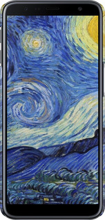 3D пластиковий матовий чехол «Зоряна ніч» Вінсента Ван Гога для Samsung Galaxy J6 Plus 2018 - 6433m-1586 изображение 