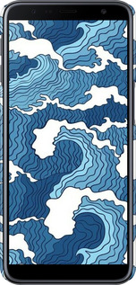 3D пластиковый матовый чехол Абстрактный рисунок морских волн для Samsung Galaxy J6 Plus 2018 - 6538m-1586 изображение 