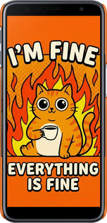 3D пластиковый матовый чехол Funny Cat для Samsung Galaxy J6 Plus 2018 - 6786m-1586 изображение 