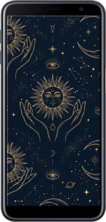 Силиконовый чехол Celestial Harmony: Sun & Moon Gold Mystic Pattern для Samsung Galaxy J6 Plus 2018 - 6778u-1586 изображение 