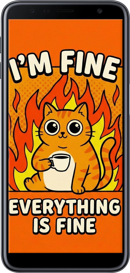 2D пластиковий чехол Funny Cat для Samsung Galaxy J6 Plus 2018 - 6786t-1586 изображение 