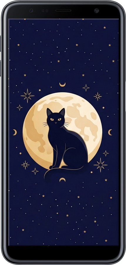 2D пластиковый чехол Cute Cat Celestial/Witchy для Samsung Galaxy J6 Plus 2018 - 6787t-1586 изображение 