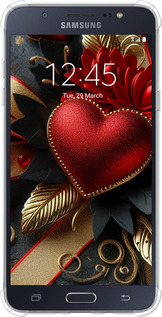 Силіконовий протиударний с посиленими кутами чехол Сердечки v2 для Samsung Galaxy J7 (2016) J710F - 5832sp-263 изображение 
