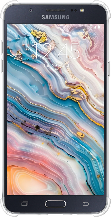 Силикон с усиленными углами чехол Мрамор красивый для Samsung Galaxy J7 (2016) J710F - 6376sp-263 изображение 