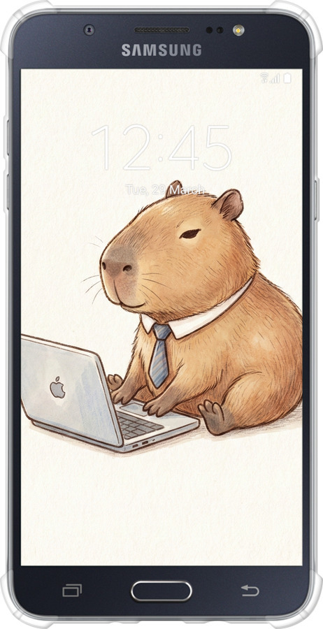 Силикон с усиленными углами чехол Funny Capybara CEO Working для Samsung Galaxy J7 (2016) J710F - 6777sp-263 изображение 