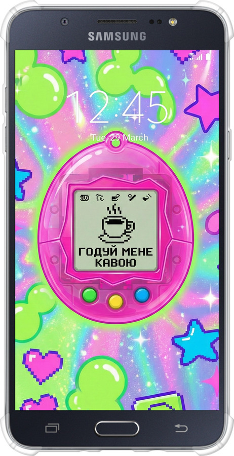Силикон с усиленными углами чехол Y2K Aesthetic Retro Pet: Годуй мене кавою для Samsung Galaxy J7 (2016) J710F - 6784sp-263 изображение 