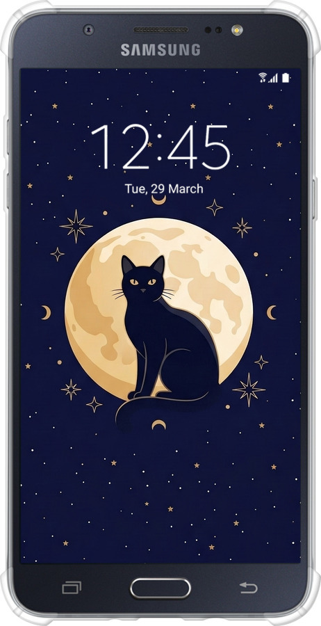 Силіконовий протиударний с посиленими кутами чехол Cute Cat Celestial/Witchy для Samsung Galaxy J7 (2016) J710F - 6787sp-263 изображение 